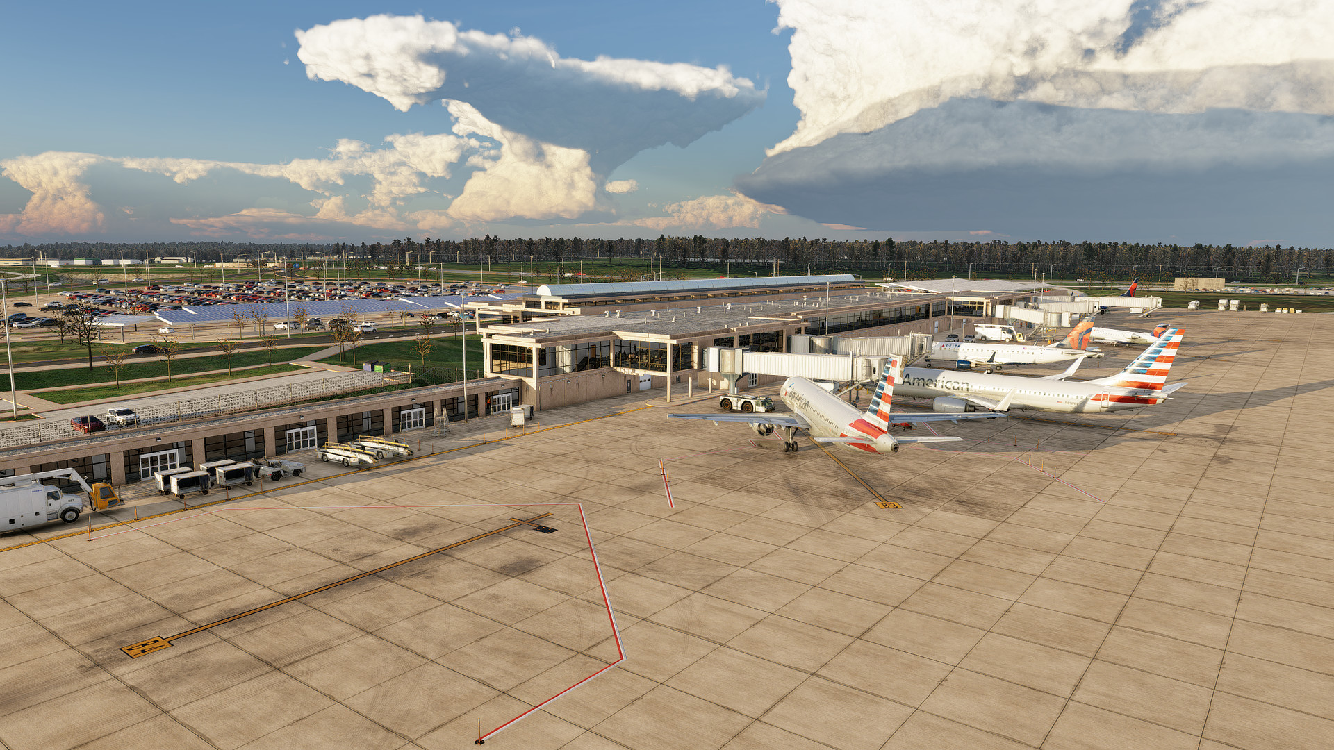 Arial view of Evansville Regional Airport (KEVV) in X-Plane