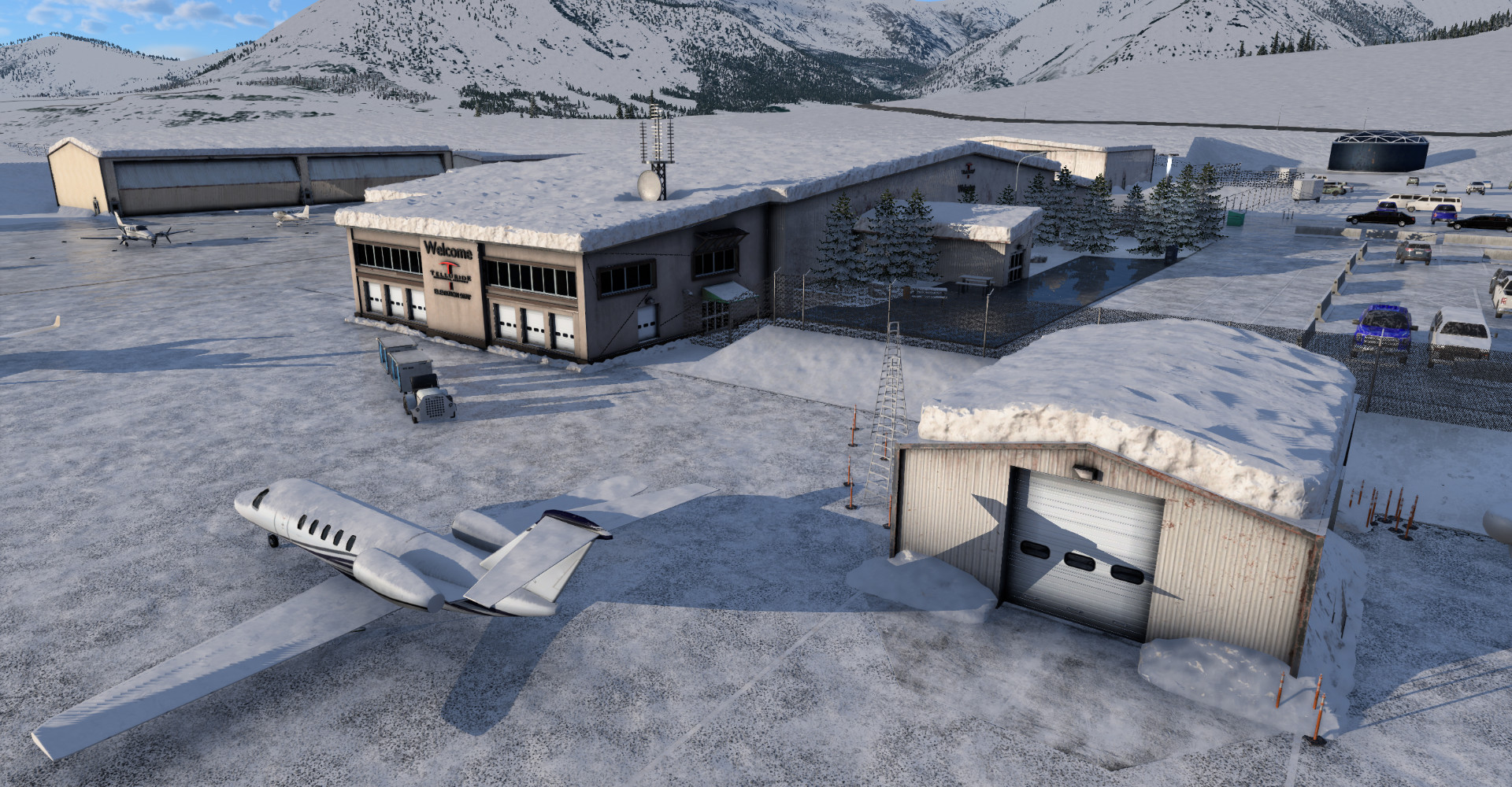 Arial view of Telluride Regional Airport (KTEX) in X-Plane